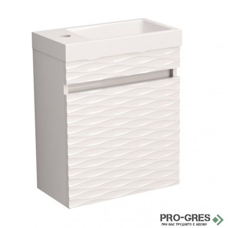Долен шкаф за баня PVC,бял,  Inter Ceramic ICP 3945