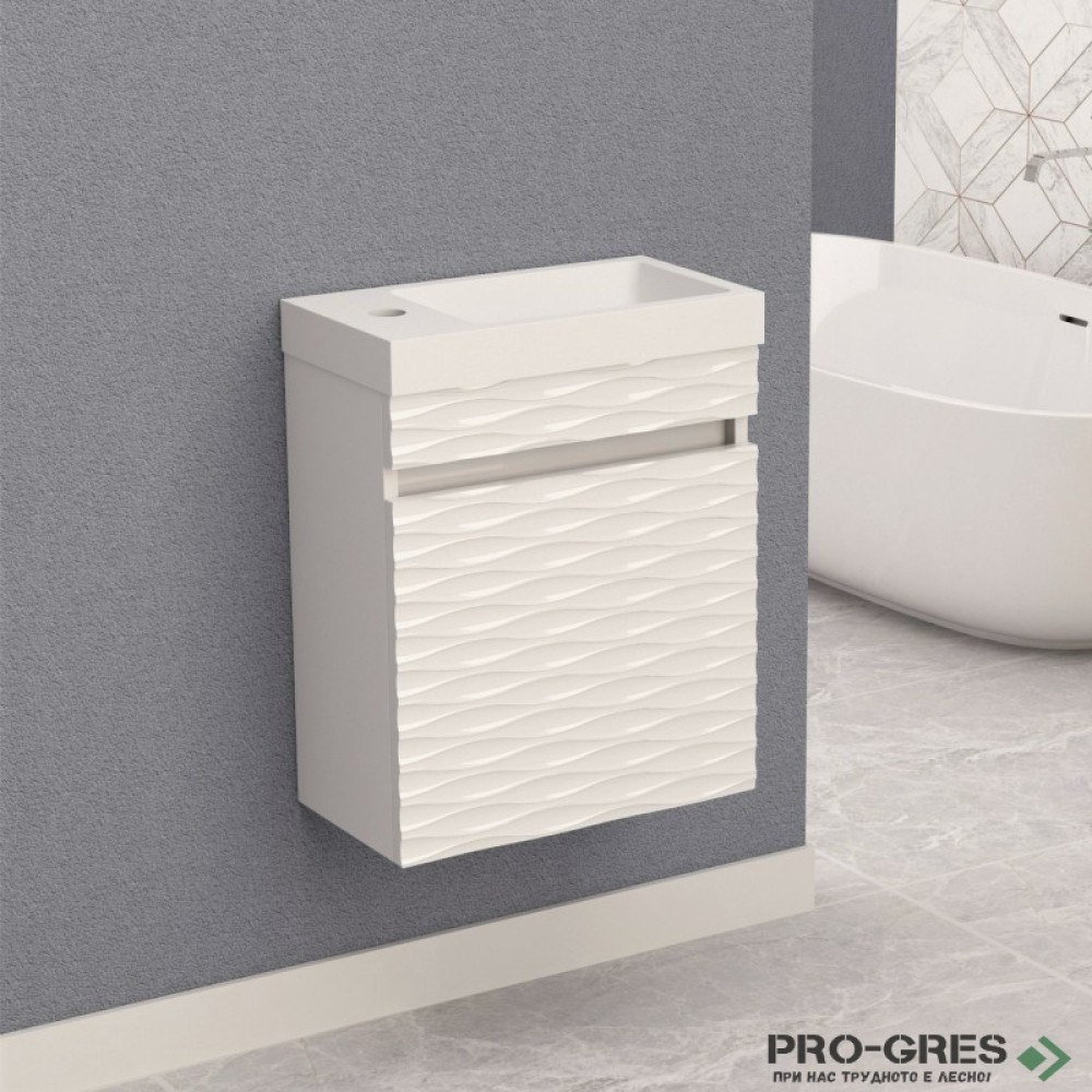 Долен шкаф за баня PVC,бял,  Inter Ceramic ICP 3945