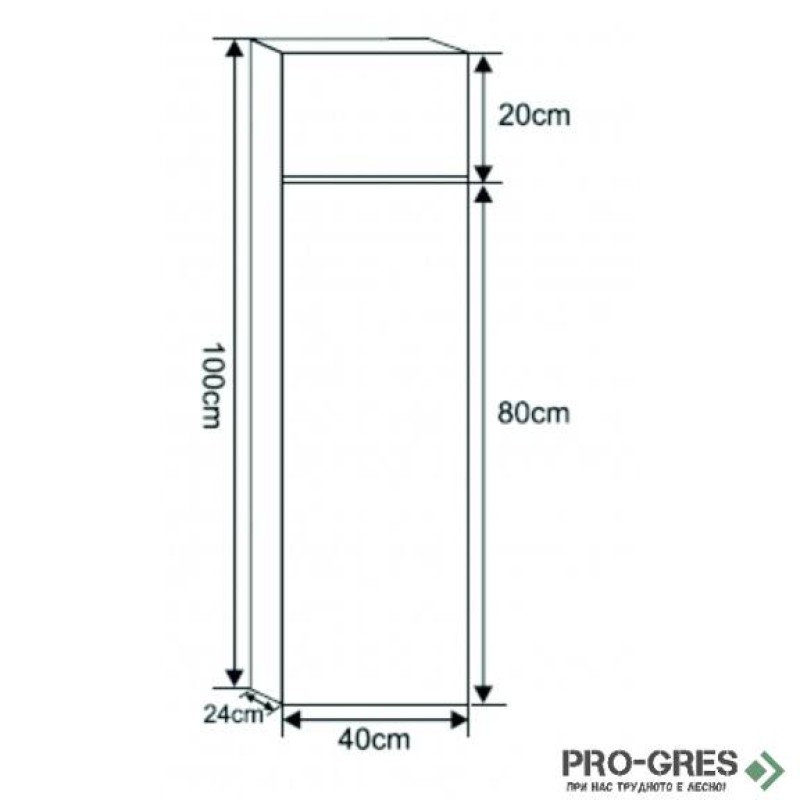 Колона PVC за баня 40×100см, Inter Ceramic ICP 4024 2