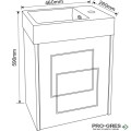 Долен PVC шкаф за баня 46см, Inter Ceramic ICP 4530