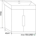 Долен PVC шкаф за баня 50см, бял, Inter Ceramic  ICP 5150