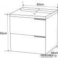 Долен PVC шкаф за баня 60см ИСЛА, Inter Ceramic ICP 5935W