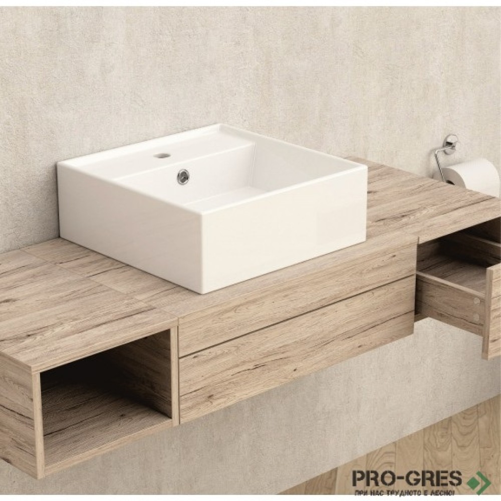 Плот за баня, влагоустойчив 60см, амари дъб, Inter Ceramic ICP 6020-2 