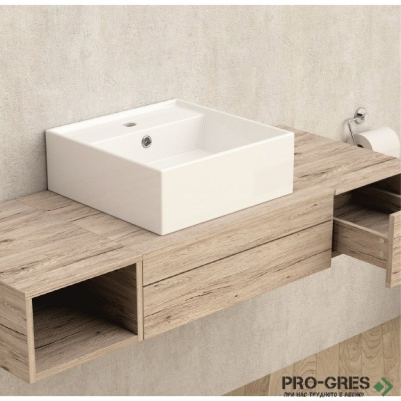 Плот за баня 60см, влагоустойчив, амари дъб, Inter Ceramic  ICP 6020-2 