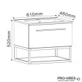 Шкаф за баня дървесен PVC с чекмедже и мивка, Inter Ceramic  ICP 6050-020