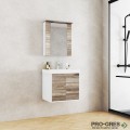 Конзолен PVC шкаф за баня 60см, бял/дървесен, Inter Ceramic ICP 6055 WOODEN