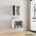Конзолен PVC шкаф за баня 60см, бял/дървесен, Inter Ceramic ICP 6055 WOODEN