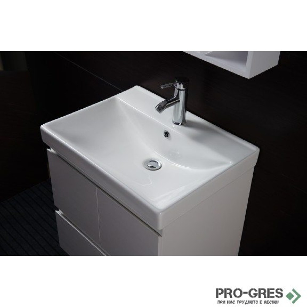 Конзолен PVC шкаф за баня 60см, бял, Inter Ceramic ICP 6060