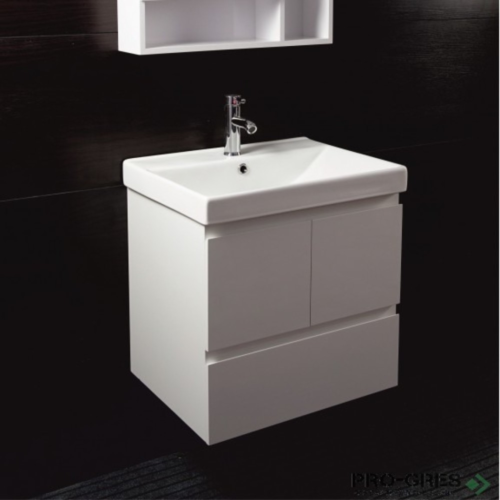 Конзолен PVC шкаф за баня 60см, бял, Inter Ceramic ICP 6060