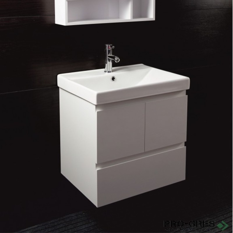Конзолен PVC шкаф за баня 60см, бял, Inter Ceramic ICP 6060
