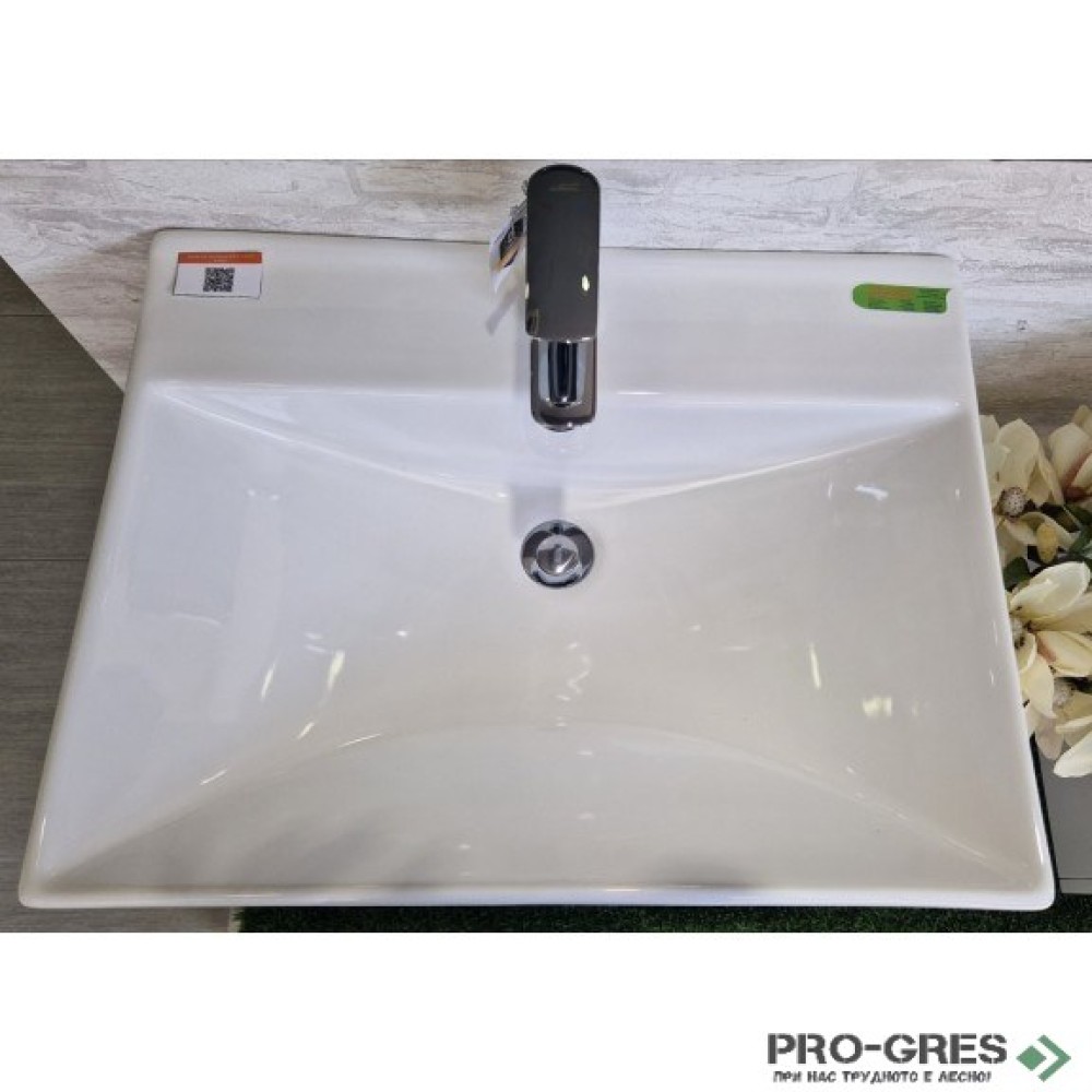 Конзолен PVC шкаф за баня 60см, бял, Inter Ceramic ICP 6060