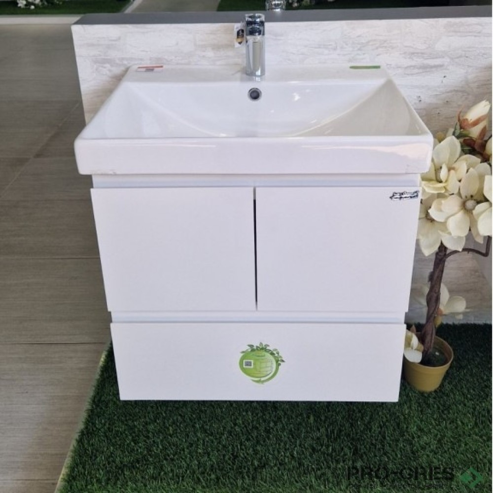 Конзолен PVC шкаф за баня 60см, бял, Inter Ceramic ICP 6060