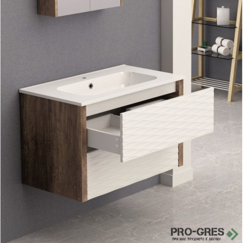 Долен PVC шкаф за баня 80см МАДИСЪН-80, Inter Ceramic ICP 8043