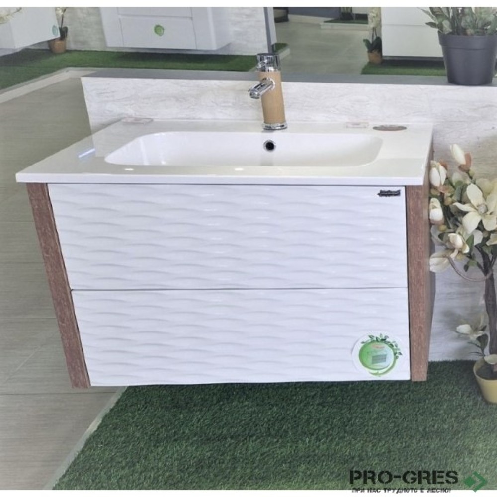 Долен PVC шкаф за баня 80см МАДИСЪН-80, Inter Ceramic ICP 8043