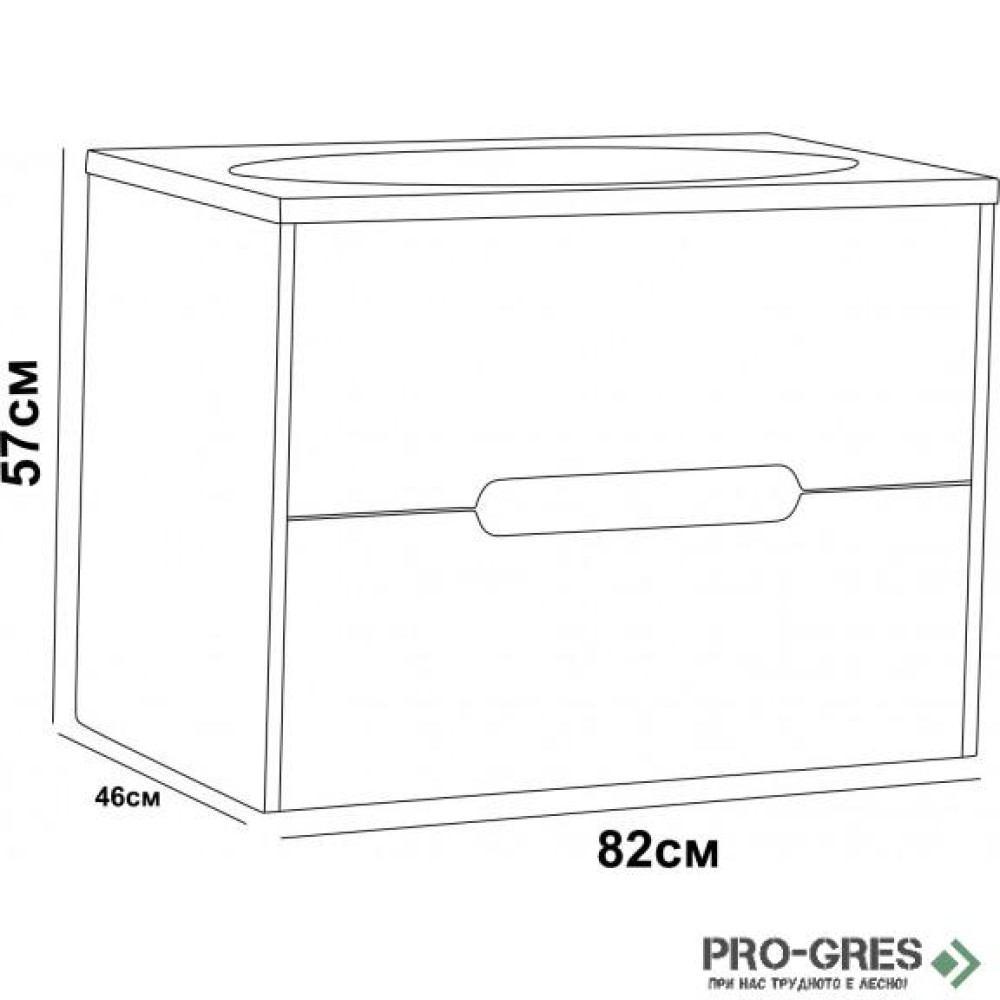 Долен PVC шкаф за баня 82см ЦВЕТИ, Inter Ceramic ICP 8246P