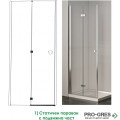 Параван за баня, с панти, хром, 120см, 6мм прозрачно стъкло, Inter Ceramic ICS 114TR/120