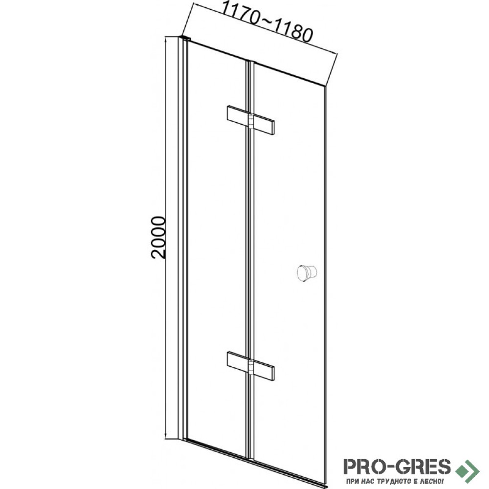 Параван за баня, с панти, хром, 120см, 6мм прозрачно стъкло, Inter Ceramic ICS 114TR/120