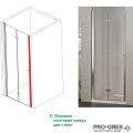 Параван за баня, с панти, хром, 120см, 6мм прозрачно стъкло, Inter Ceramic ICS 114TR/120