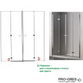 Параван за баня, с панти, хром, 120см, 6мм прозрачно стъкло, Inter Ceramic ICS 114TR/120