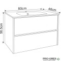 Конзолен PVC шкаф +мивка бял гланц, Inter Ceramic BG 7955+ICC 8066