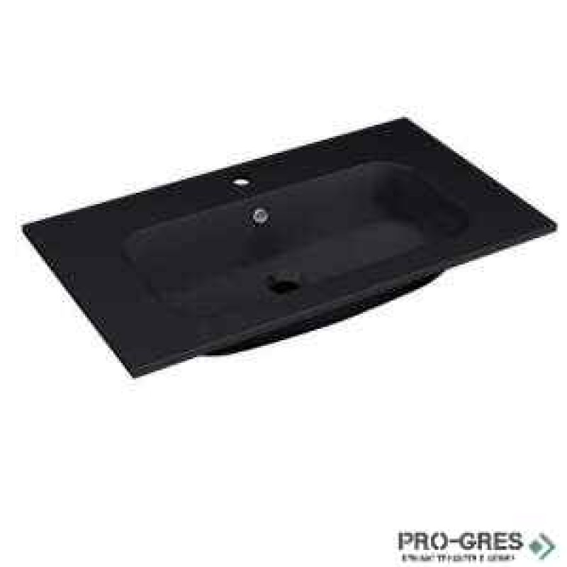 Долен шкаф за баня 80cm, Блейк, черен мат, Inter Ceramic BG 7955MB+8066B