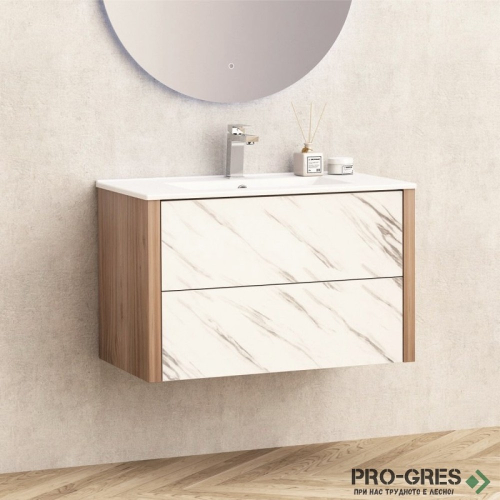 Долен шкаф за баня 81cm, Inter Ceramic BG 8050+ICC 8066MW