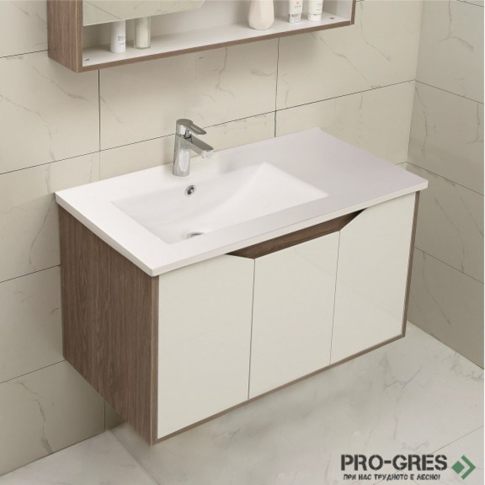 Конзолен PVC шкаф и  умивалник , Inter Ceramic BG 9155+9066L
