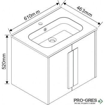 Шкаф за баня + мивка, черен мат, Inter Ceramic BG6451-1+5953B-2 Шкаф за баня + мивка, черен мат, Inter Ceramic BG6451-1+5953B-2