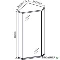 Горен ъглов PVC шкаф за баня, огледален, Inter Ceramic ICMC 1030-30 NEW