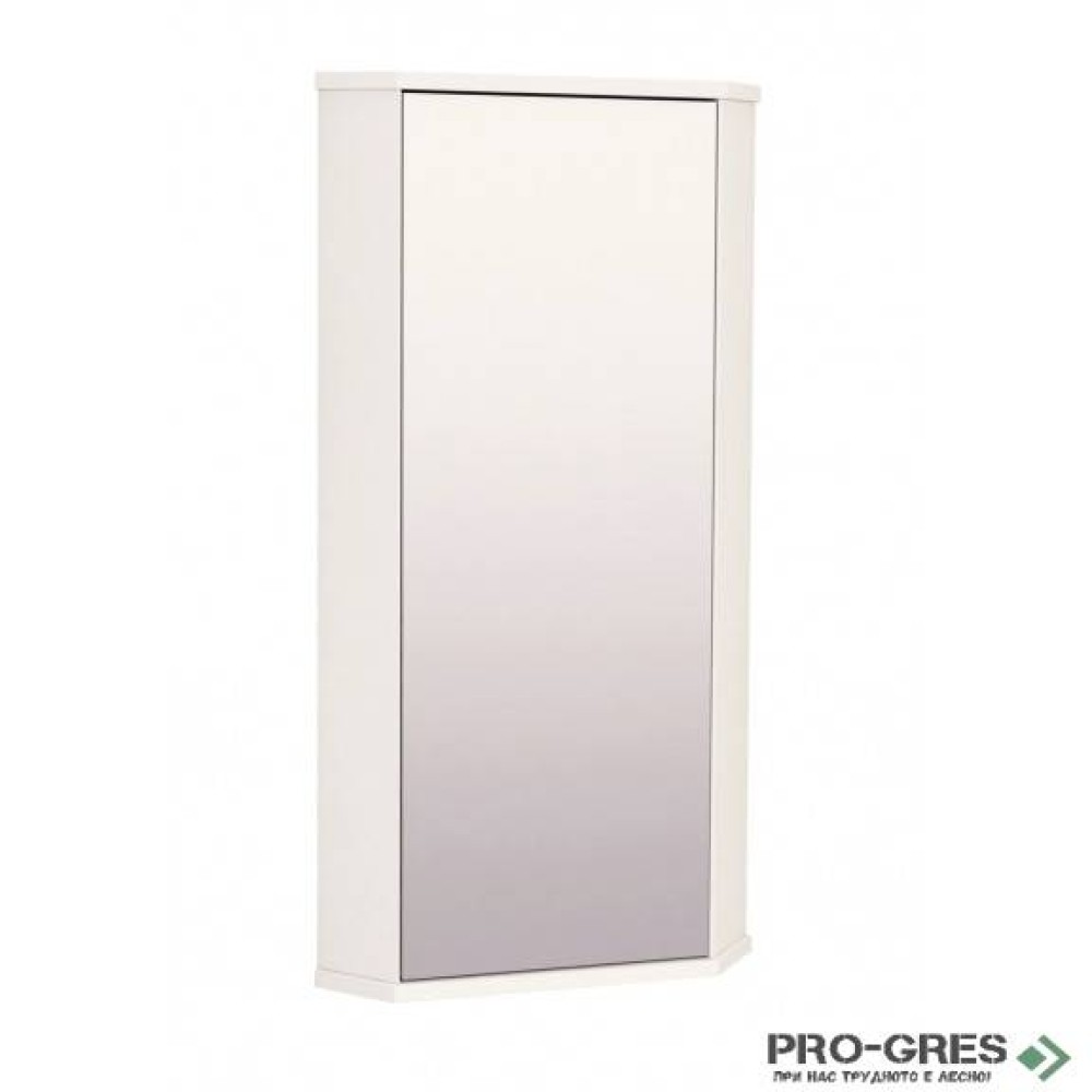 Горен ъглов PVC шкаф за баня, огледален, Inter Ceramic ICMC 1030-30 NEW
