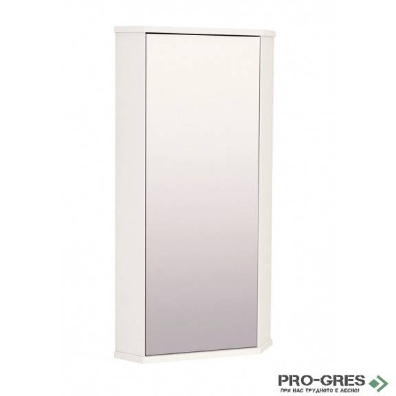 Горен ъглов PVC шкаф за баня, огледален, Inter Ceramic ICMC 1030-30 NEW