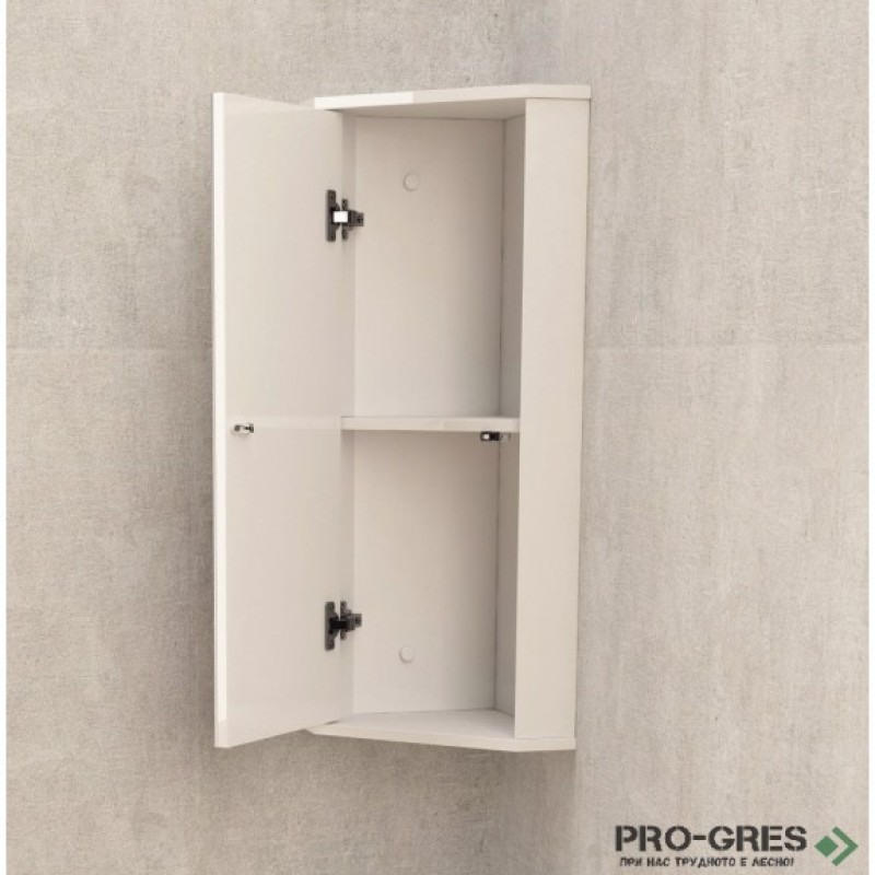 Горен ъглов PVC шкаф за баня, огледален, Inter Ceramic ICMC 1030-30 NEW