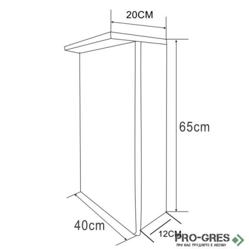 Горен PVC шкаф за баня, огледален, с LED осветление 40см, Inter Ceramic  ICMC 1040 65