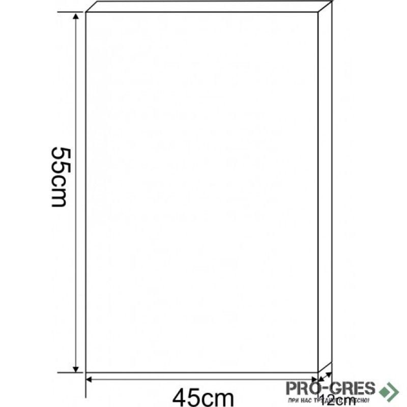 Горен PVC шкаф за баня, огледален, 45см, Inter Ceramic ICMC 1045 55