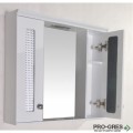Горен огледален PVC шкаф за баня, с LED осветление, 60см, Inter Ceramic ICMC 1045 60