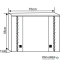 Горен PVC шкаф за баня, огледален 70см, Inter Ceramic ICMC 1047-70