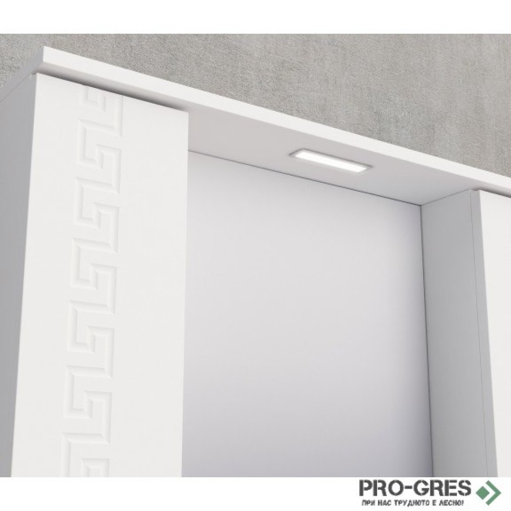 Горен PVC шкаф за баня, огледален 70см, Inter Ceramic ICMC 1047-70