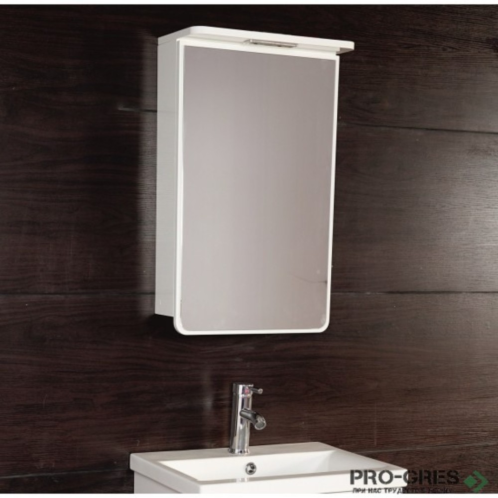 Горен PVC шкаф за баня, огледален, с LED осветление 40см, Inter Ceramic  ICMC 1050 65
