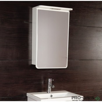 Горен PVC шкаф за баня, огледален, с LED осветление 40см, Inter Ceramic  ICMC 1050 65