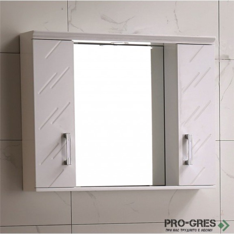 Горен PVC шкаф за баня, огледален, 70см, Inter Ceramic ICMC 1055-70