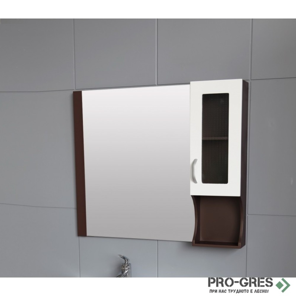 Горен PVC шкаф за баня, огледален, Inter Ceramic ICMC 133-2