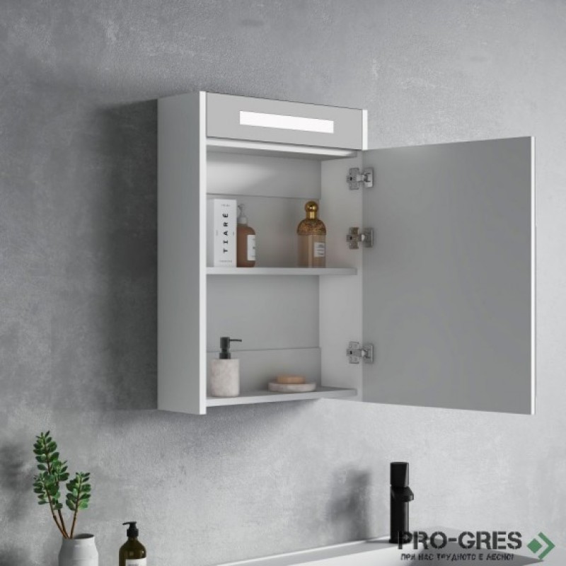 Горен PVC шкаф за баня, огледален, 40см, Inter Ceramic ICMC 4650