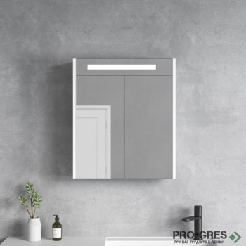 Горен PVC шкаф за баня 60см с LED осветление, Inter Ceramic ICMC 4650 60