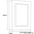 Горен PVC шкаф за баня, огледален, 50см, Inter Ceramic  ICMC 5015/65-2