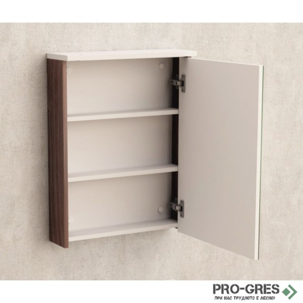 Горен PVC шкаф за баня, огледален 50см, Inter Ceramic ICMC 5018-70