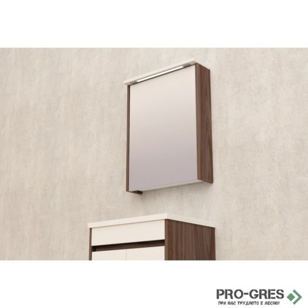 Горен PVC шкаф за баня, огледален 50см, Inter Ceramic ICMC 5018-70