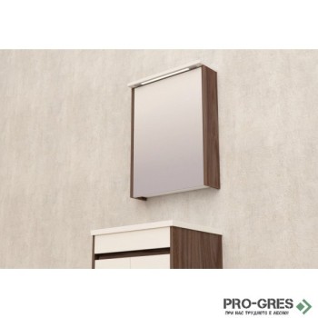 Горен PVC шкаф за баня, огледален 50см, Inter Ceramic ICMC 5018-70