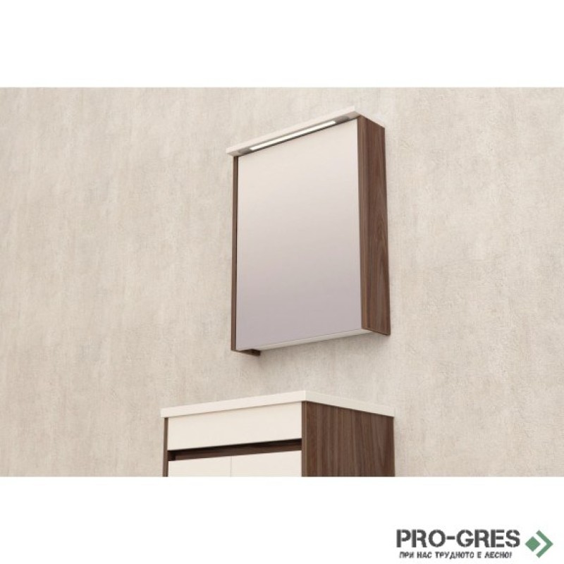Горен PVC шкаф за баня, огледален 50см, Inter Ceramic ICMC 5018-70