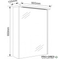 Горен PVC шкаф за баня, огледален 50см, Inter Ceramic ICMC 5018-70