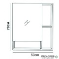 Горен PVC шкаф за баня, огледален, 50см, Inter Ceramic ICMC 5070 